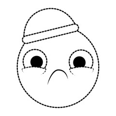 emoticon circular face kawaii character