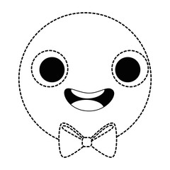 Fototapeta premium emoticon circular face kawaii character