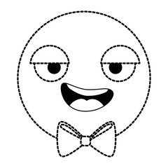 emoticon circular face kawaii character