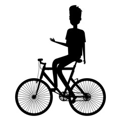 young man in bicycle