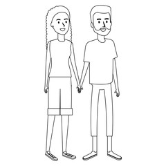 young couple avatars characters