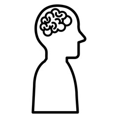 human profile with brain