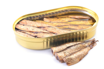 Sprats on white background