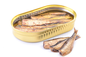 Sprats on white background