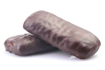 Chocolate candies on a white background