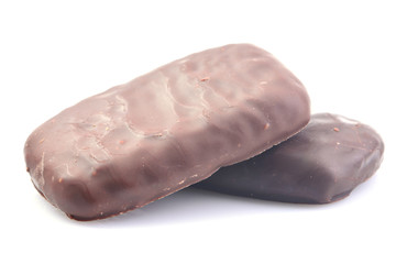 Chocolate candies on a white background
