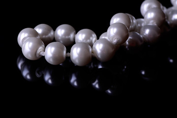 Pearls on a black background