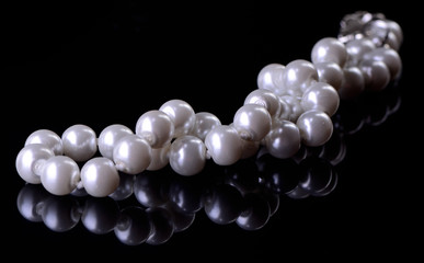 Pearls on a black background