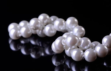 Pearls on a black background