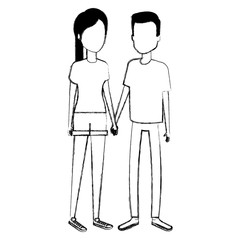 young couple avatars characters