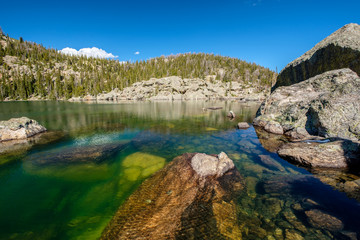 Lake Haiyaha, Rocky Mountains, Colorado, USA.