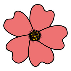 beautiful flower decorative icon