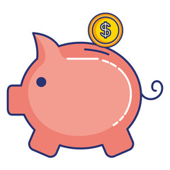 piggy savings isolated icon
