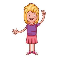 happy little girl character