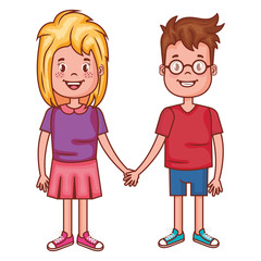 happy little couple characters