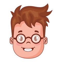 Obraz premium happy little boy head character