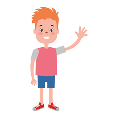 happy little boy character