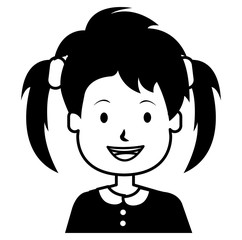 happy little girl character vector illustration design