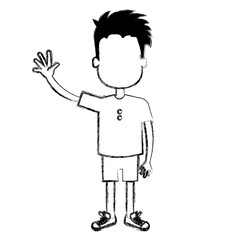 happy little boy character