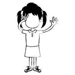 happy little girl character