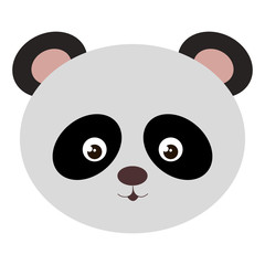 cute and tender bear panda head