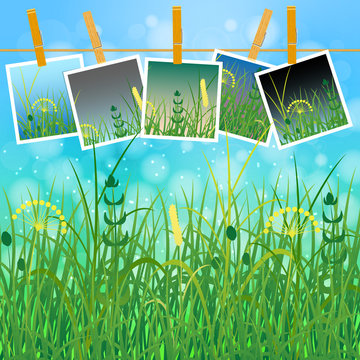 Concept Summer. Sky, blur, field grass