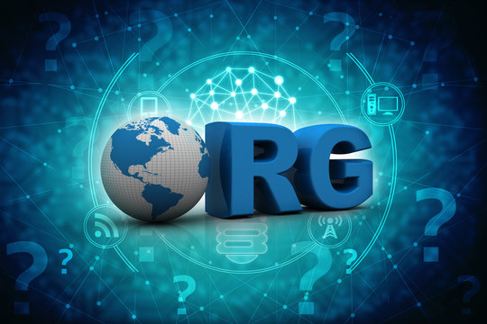 3d illustration Internet domain org
