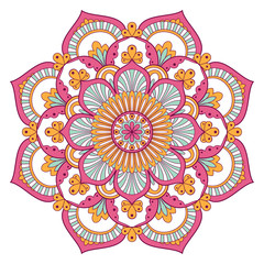 Ethnic ornamental mandala. Decorative design element. Hand drawn vector illustration