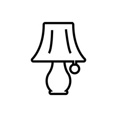 table lamp with switch outlined vector icon. Simple, modern flat vector illustration for mobile app, website or desktop app