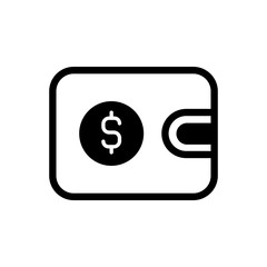 leather wallet outlined vector icon, purse outlined symbol. Simple, modern flat vector illustration for mobile app, website or desktop app