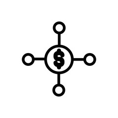 income source outlined vector icon, outlined symbol of finance source. Simple, modern flat vector illustration for mobile app, website or desktop app