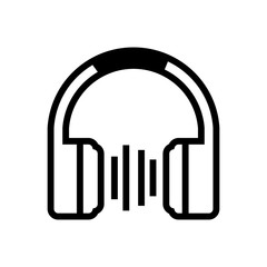 headphones outlined vector icon. Outlined symbol of headset. Simple, modern flat vector illustration for mobile app, website or desktop app