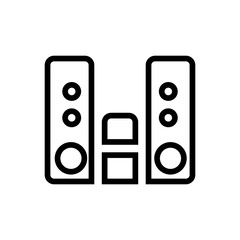 audio player outlined vector icon. Outlined symbol of music player. Simple, modern flat vector illustration for mobile app, website or desktop app