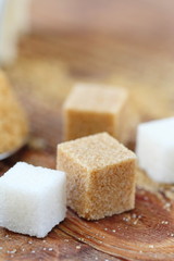 White and brown sugar