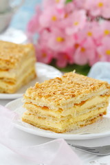 Delicious layer cake with cream