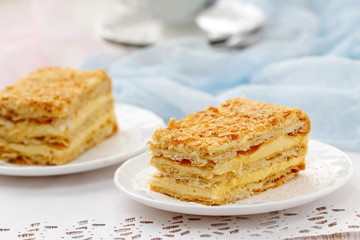 Delicious layer cake with cream