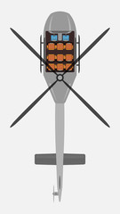 Top View Show Seat Map of Passenger Helicopter Vector