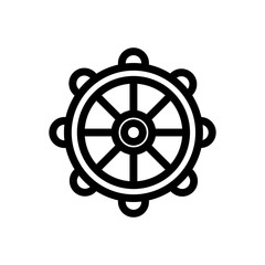 ship rudder outlined vector icon. Outlined symbol of helm. Simple, modern flat vector illustration for mobile app, website or desktop app