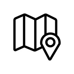 map outlined vector icon, outlined symbol of location.Simple, modern flat vector illustration for mobile app, website or desktop app