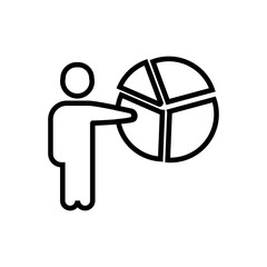 presentation outlined vector icon. Outlined symbol of delivering the presentation. Simple, modern flat vector illustration for mobile app, website or desktop app