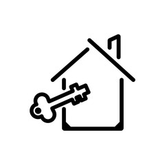 property keys outlined vector icon. Outlined symbol of real estate keys. Simple, modern flat vector illustration for mobile app, website or desktop app