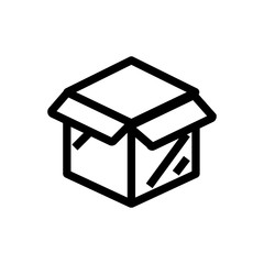 open package outlind vector icon. Outlined symbol of open box. Simple, modern flat vector illustration for mobile app, website or desktop app