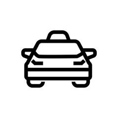 taxi car outlined vector icon. Outlined symbol of cab. Simple, modern flat vector illustration for mobile app, website or desktop app