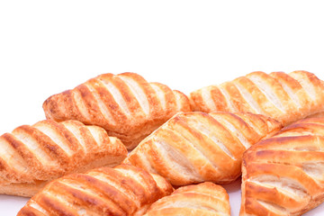 Baked apricot cookies isolated on white background