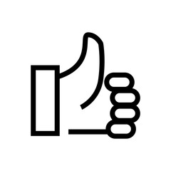 thumb up outlined vector icon.