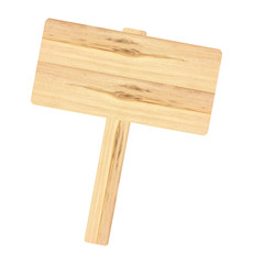 wooden sign isolated on a white background