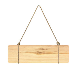 wooden sign isolated on a white background