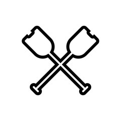 oars outlined vector icon