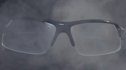 Slow motion glasses being fogged up