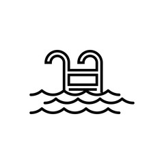 Obraz premium swimming pool outlined vector icon